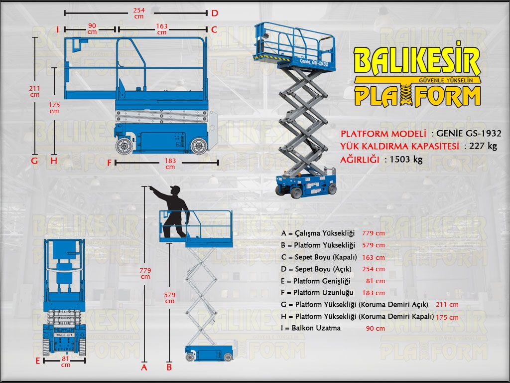 AK�L� MAKASLI PLATFORMLAR - 8 Metre Ak�l� Makasl� Platform