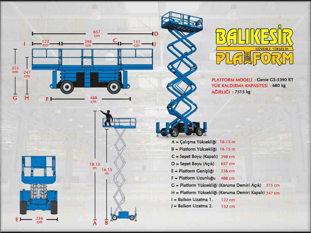 D�ZEL MAKASLI PLATFORMLAR - 18 Metre Dizel Makasl� Platform