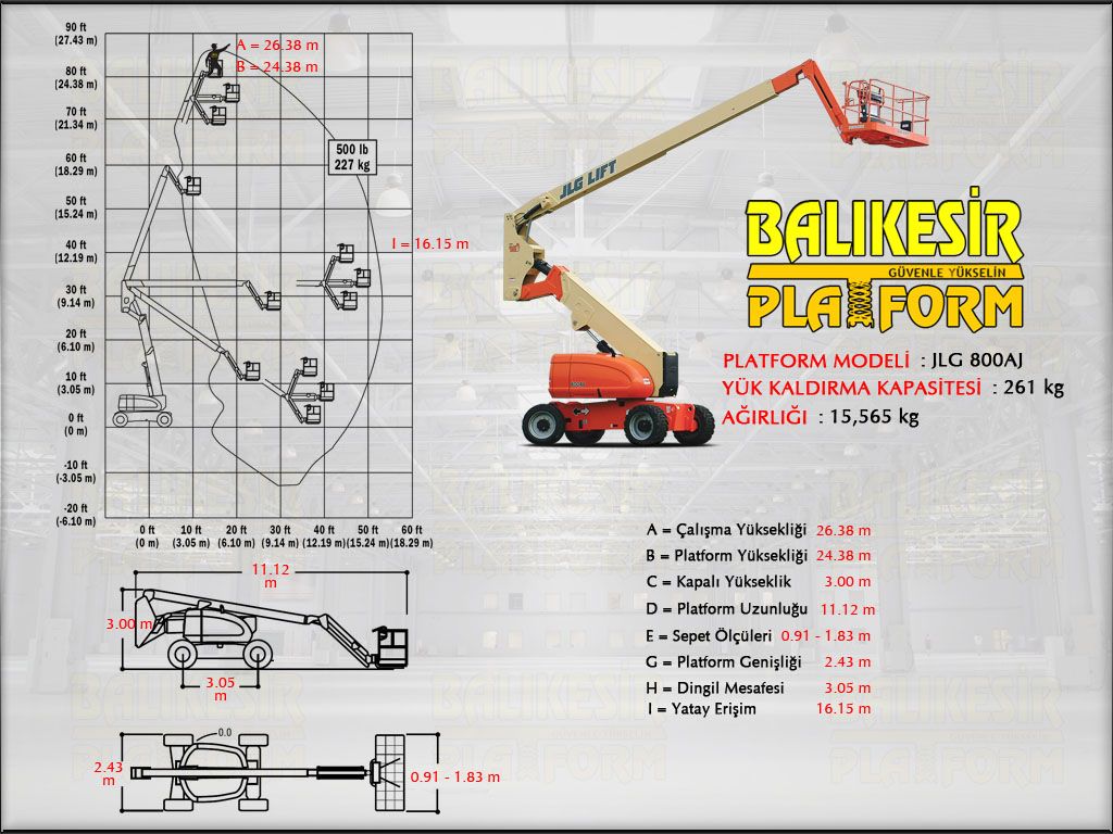 D�ZEL EKLEML� PLATFORMLAR - 27 Metre Dizel Eklemli Platform