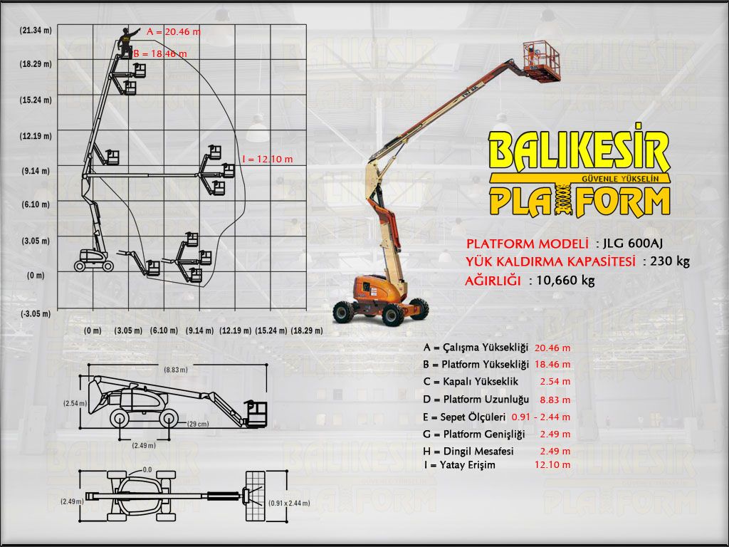 D�ZEL EKLEML� PLATFORMLAR - 21 Metre Dizel Eklemli Platform