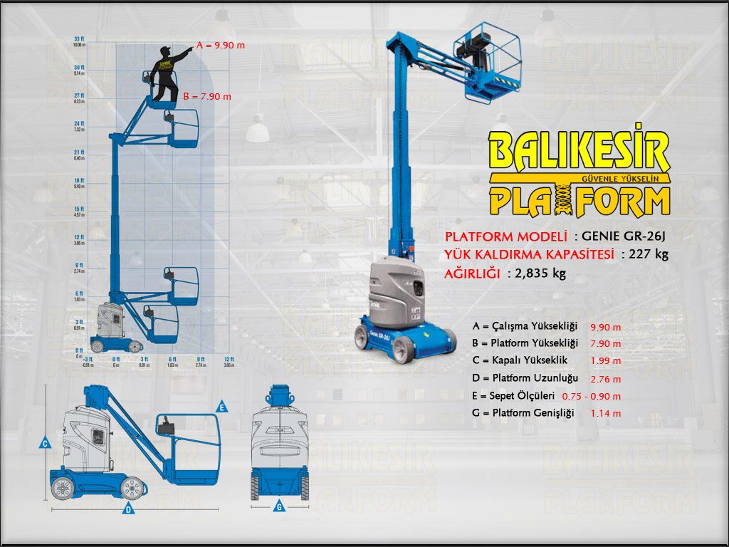 D�KEY PLATFORM - 10 Metre Dikey Platform